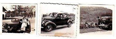 23289/3 seltene Fotos mit altem Automobil um 1935