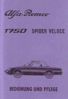 Bedienungsanleitung Alfa Romeo 1750 Spider Veloce