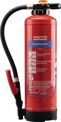 GLORIA 8038110000 Wasserfeuerlöscher 9 kg wiederaufladbar Brandklasse A 43 A mi