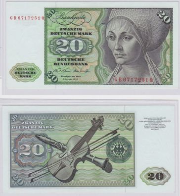 T145290 Banknote 20 DM Deutsche Mark Ro. 271a Schein 2. Jan. 1970 KN GB 6717251 Q