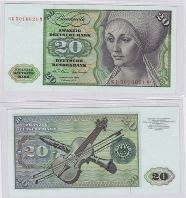 T145250 Banknote 20 DM Deutsche Mark Ro. 271a Schein 2. Jan. 1970 KN GB 5016021 M