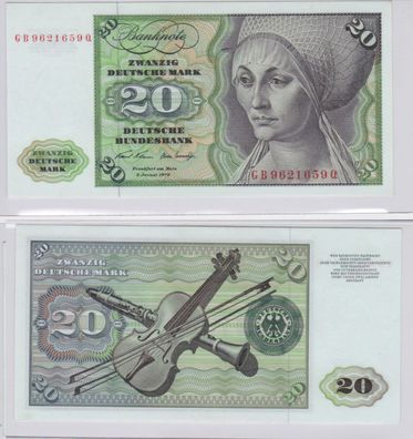 T145718 Banknote 20 DM Deutsche Mark Ro. 271a Schein 2. Jan. 1970 KN GB 9621659 Q