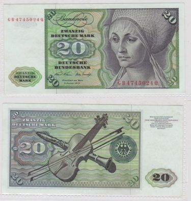 T145842 Banknote 20 DM Deutsche Mark Ro. 271a Schein 2. Jan. 1970 KN GB 4745024 Q