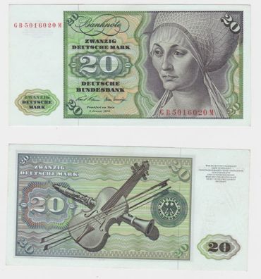 T145861 Banknote 20 DM Deutsche Mark Ro. 271a Schein 2. Jan. 1970 KN GB 5016020 M