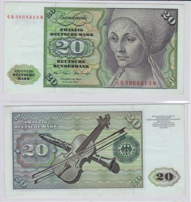 T145967 Banknote 20 DM Deutsche Mark Ro. 271a Schein 2. Jan. 1970 KN GB 3868413 W