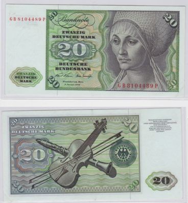 T145448 Banknote 20 DM Deutsche Mark Ro. 271a Schein 2. Jan. 1970 KN GB 8104489 P