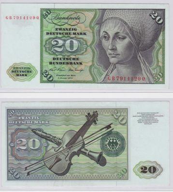 T145609 Banknote 20 DM Deutsche Mark Ro. 271a Schein 2. Jan. 1970 KN GB 7914129 Q