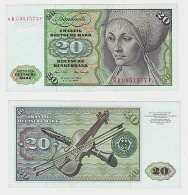 T145966 Banknote 20 DM Deutsche Mark Ro. 271a Schein 2. Jan. 1970 KN GB 3951577 F