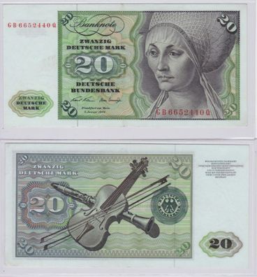 T145571 Banknote 20 DM Deutsche Mark Ro. 271a Schein 2. Jan. 1970 KN GB 6652440 Q