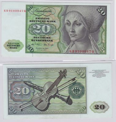 T145969 Banknote 20 DM Deutsche Mark Ro. 271a Schein 2. Jan. 1970 KN GB 9109047 Q