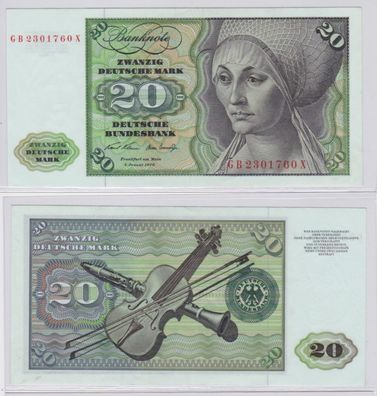T145717 Banknote 20 DM Deutsche Mark Ro. 271a Schein 2. Jan. 1970 KN GB 2301760 X