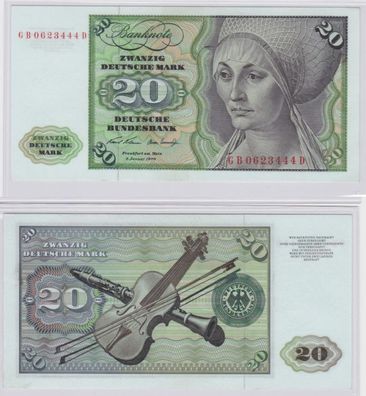 T145251 Banknote 20 DM Deutsche Mark Ro. 271a Schein 2. Jan. 1970 KN GB 0623444 D