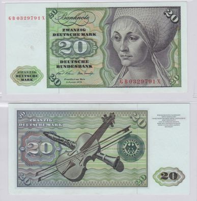 T145711 Banknote 20 DM Deutsche Mark Ro. 271a Schein 2. Jan. 1970 KN GB 0329791 X