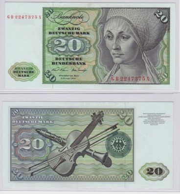 T145704 Banknote 20 DM Deutsche Mark Ro. 271a Schein 2. Jan. 1970 KN GB 2247375 X
