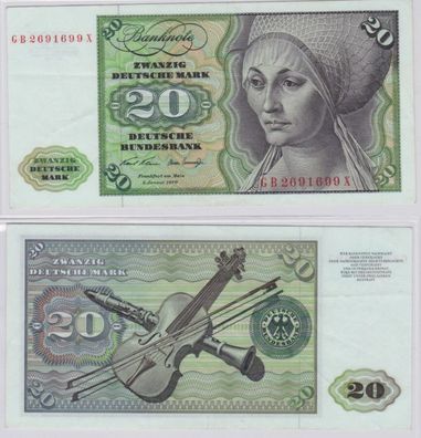 T145397 Banknote 20 DM Deutsche Mark Ro. 271a Schein 2. Jan. 1970 KN GB 2691699 X