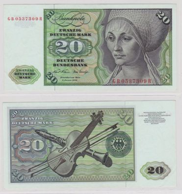 T145684 Banknote 20 DM Deutsche Mark Ro. 271a Schein 2. Jan. 1970 KN GB 0537309 R