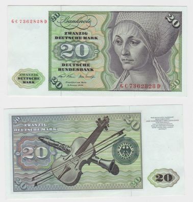 T145852 Banknote 20 DM Deutsche Mark Ro. 271a Schein 2. Jan. 1970 KN GC 7362828 D
