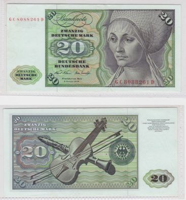 T145854 Banknote 20 DM Deutsche Mark Ro. 271a Schein 2. Jan. 1970 KN GC 8088261 D