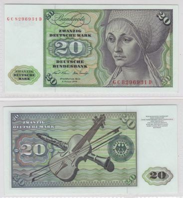 T145690 Banknote 20 DM Deutsche Mark Ro. 271a Schein 2. Jan. 1970 KN GC 8296931 D