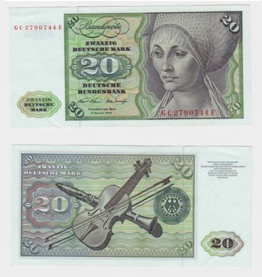 T145525 Banknote 20 DM Deutsche Mark Ro. 271a Schein 2. Jan. 1970 KN GC 2790744 E
