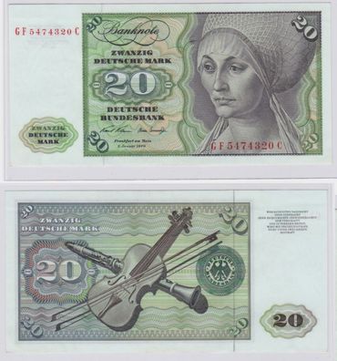 T145806 Banknote 20 DM Deutsche Mark Ro. 271b Schein 2. Jan. 1970 KN GF 5474320 C