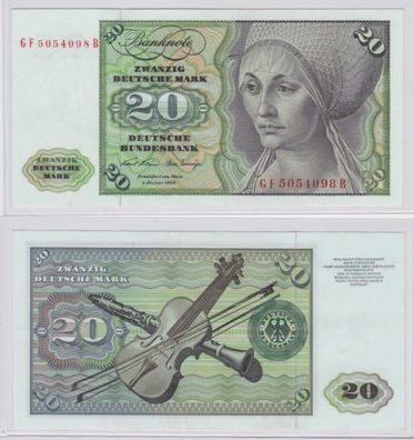 T145243 Banknote 20 DM Deutsche Mark Ro. 271b Schein 2. Jan. 1970 KN GF 5054098 B
