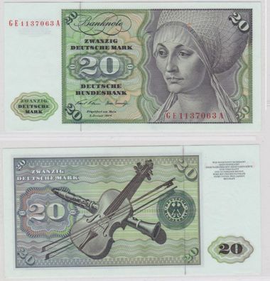 T145685 Banknote 20 DM Deutsche Mark Ro. 271b Schein 2. Jan. 1970 KN GE 1137063 A