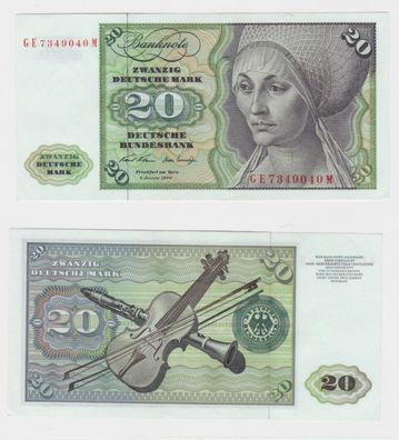 T145871 Banknote 20 DM Deutsche Mark Ro. 271b Schein 2. Jan. 1970 KN GE 7349040 M