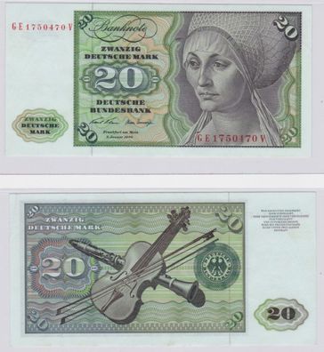 T145318 Banknote 20 DM Deutsche Mark Ro. 271b Schein 2. Jan. 1970 KN GE 1750470 V