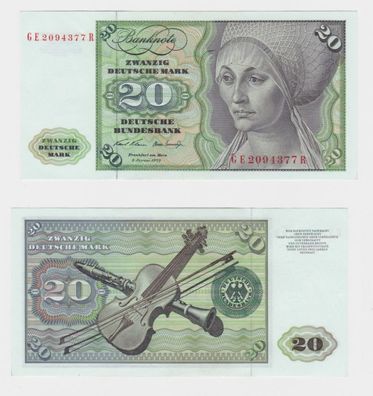T145713 Banknote 20 DM Deutsche Mark Ro. 271b Schein 2. Jan. 1970 KN GE 2094377 R