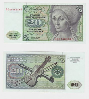 T145651 Banknote 20 DM Deutsche Mark Ro. 271b Schein 2. Jan. 1970 KN GE 4156218 P
