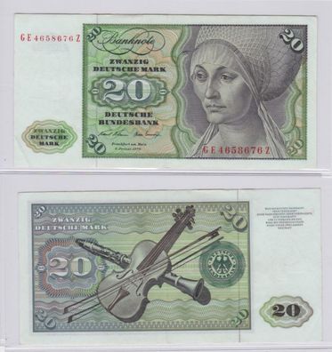 T145725 Banknote 20 DM Deutsche Mark Ro. 271b Schein 2. Jan. 1970 KN GE 4658676 Z