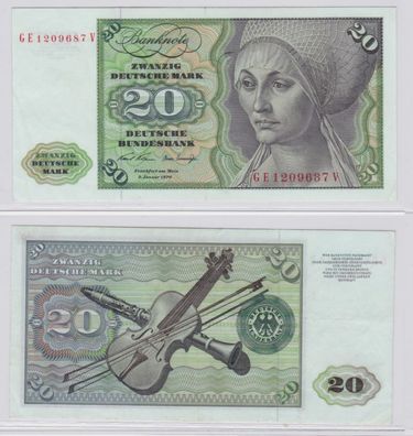 T145390 Banknote 20 DM Deutsche Mark Ro. 271b Schein 2. Jan. 1970 KN GE 1209687 V