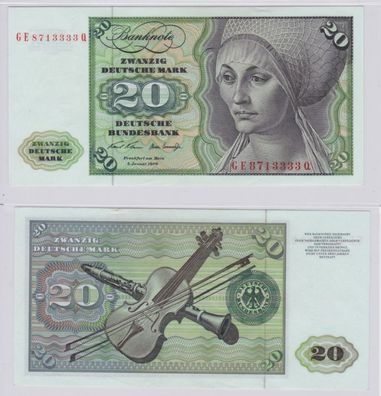 T145970 Banknote 20 DM Deutsche Mark Ro. 271b Schein 2. Jan. 1970 KN GE 8713333 Q
