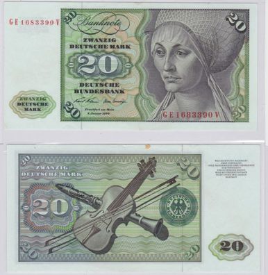 T145720 Banknote 20 DM Deutsche Mark Ro. 271b Schein 2. Jan. 1970 KN GE 1683390 V