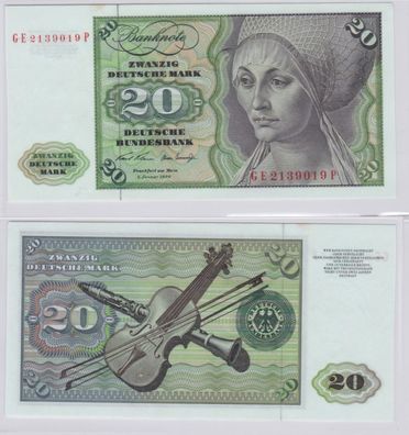 T145769 Banknote 20 DM Deutsche Mark Ro. 271b Schein 2. Jan. 1970 KN GE 2139019 P