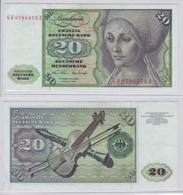 T145697 Banknote 20 DM Deutsche Mark Ro. 271b Schein 2. Jan. 1970 KN GE 2798573 Z