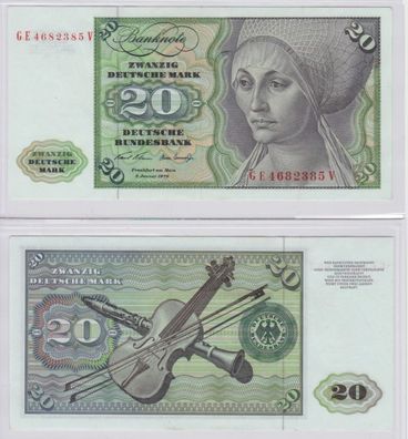 T145551 Banknote 20 DM Deutsche Mark Ro. 271b Schein 2. Jan. 1970 KN GE 4682385 V