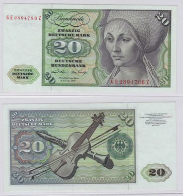 T145729 Banknote 20 DM Deutsche Mark Ro. 271b Schein 2. Jan. 1970 KN GE 2894786 Z