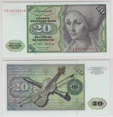 T145692 Banknote 20 DM Deutsche Mark Ro. 271b Schein 2. Jan. 1970 KN GE 4418544 G