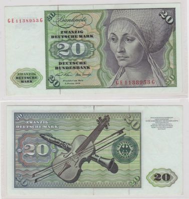 T145681 Banknote 20 DM Deutsche Mark Ro. 271b Schein 2. Jan. 1970 KN GE 1138953 G