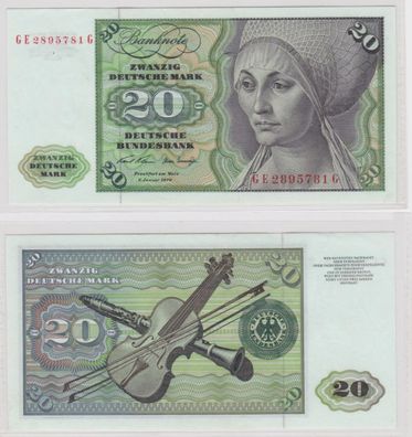 T145841 Banknote 20 DM Deutsche Mark Ro. 271b Schein 2. Jan. 1970 KN GE 2895781 G