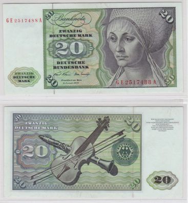 T145526 Banknote 20 DM Deutsche Mark Ro. 271b Schein 2. Jan. 1970 KN GE 2517488 A