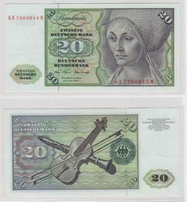 T145366 Banknote 20 DM Deutsche Mark Ro. 271b Schein 2. Jan. 1970 KN GE 7266015 M