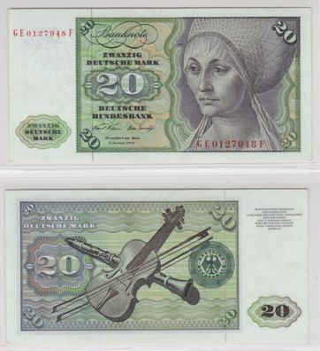 T145316 Banknote 20 DM Deutsche Mark Ro. 271b Schein 2. Jan. 1970 KN GE 0127948 F