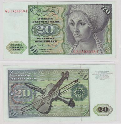 T145534 Banknote 20 DM Deutsche Mark Ro. 271b Schein 2. Jan. 1970 KN GE 1508018 F