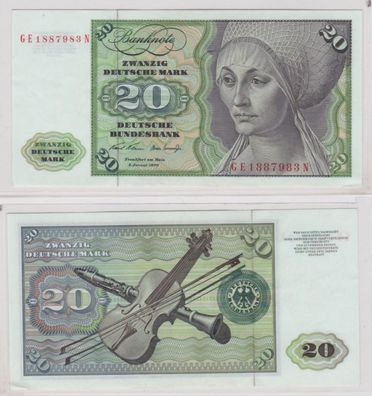 T145539 Banknote 20 DM Deutsche Mark Ro. 271b Schein 2. Jan. 1970 KN GE 1887983 N
