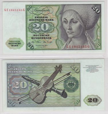 T145546 Banknote 20 DM Deutsche Mark Ro. 271b Schein 2. Jan. 1970 KN GE 1045185 G