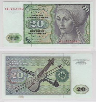 T145381 Banknote 20 DM Deutsche Mark Ro. 271b Schein 2. Jan. 1970 KN GE 4795869 G