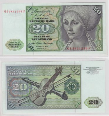 T145547 Banknote 20 DM Deutsche Mark Ro. 271b Schein 2. Jan. 1970 KN GE 3841238 F